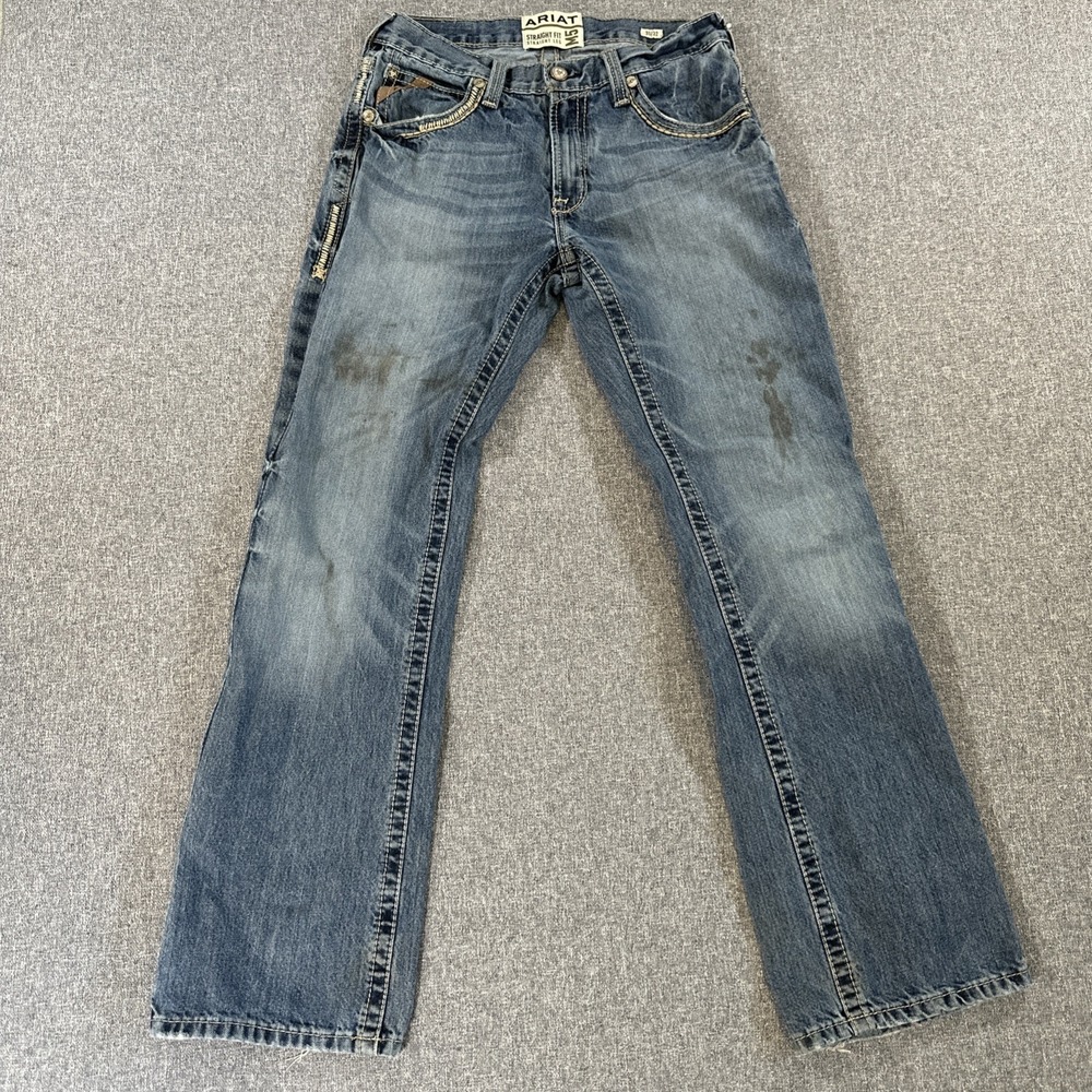 Ariat M5 Straight Fit Straight Leg Mens Jeans Denim 30x32 Medium Wash Western
